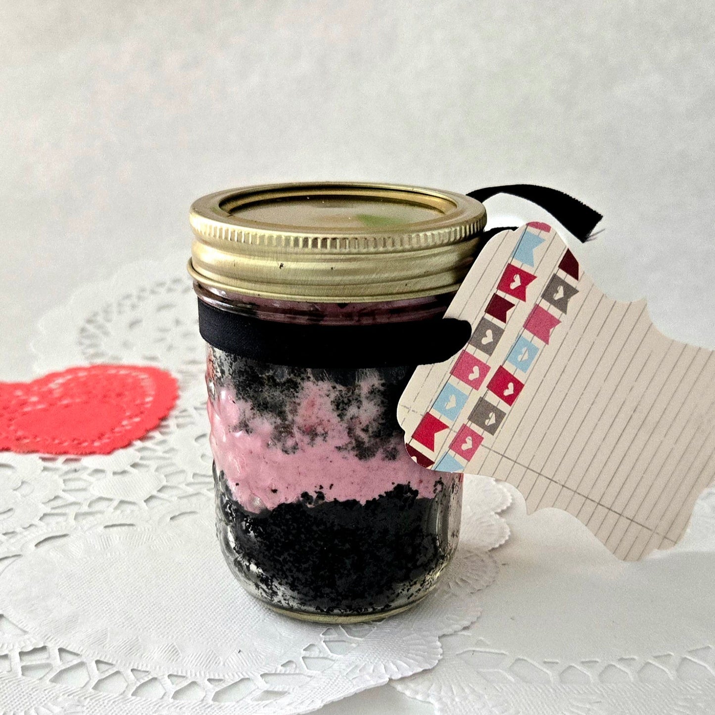 Black Cocoa Raspberry Cake Jar