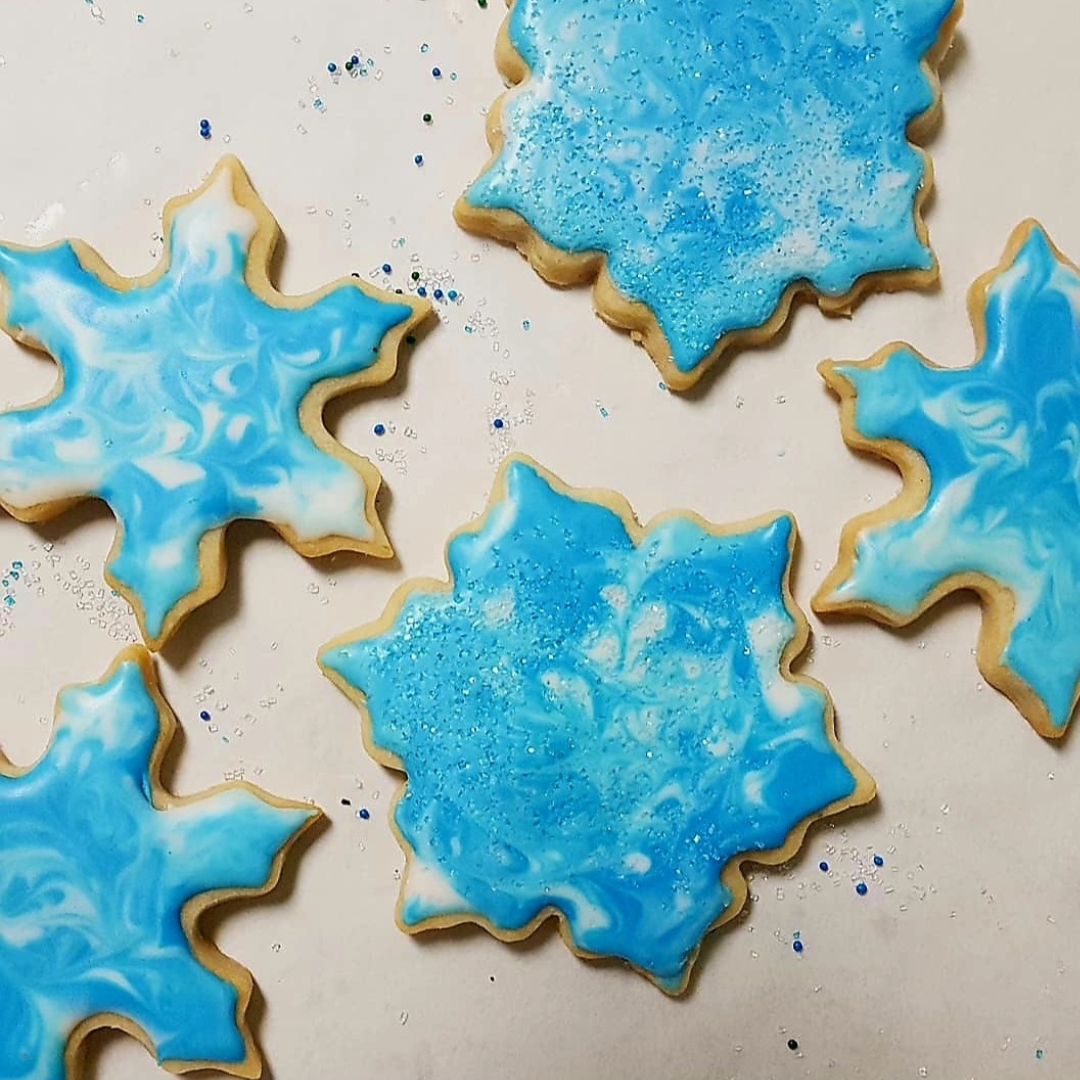 Frosted Snowflake Sugar Cookies (half-dozen or dozen)